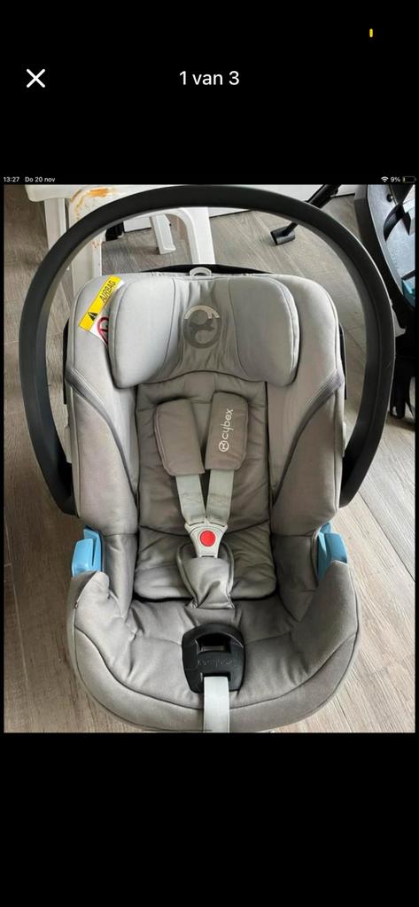 Cybex Aton 5 Autostoel Groep 0 met Base, Autogordel of Isofix, Gebruikt, Zijbescherming, 0 t/m 13 kg