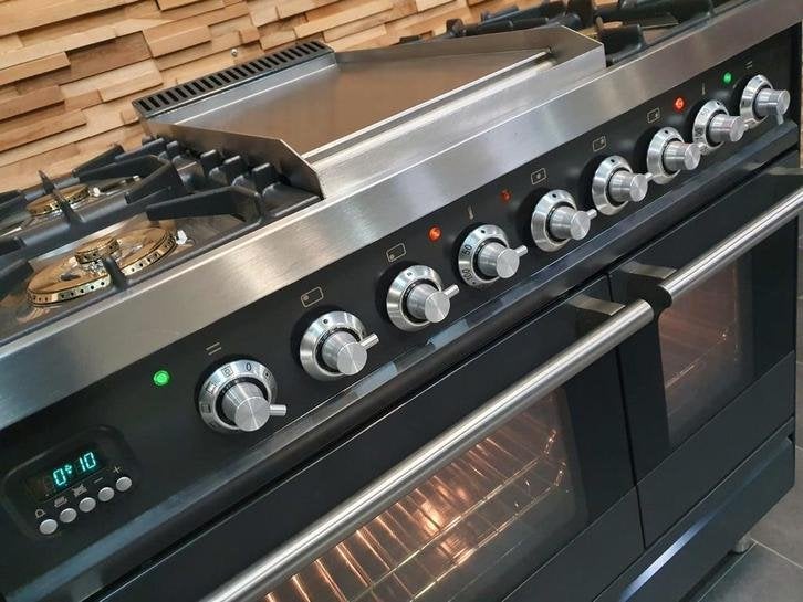 Boretti fornuis 90cm antraciet rvs 2 elektrisch ovens frytop, Niet ingevuld, 60 cm of meer, Niet ingevuld, Ophalen of Verzenden
