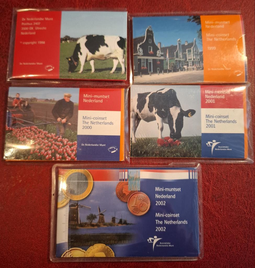 5 minisetjes Nederland, Postzegels en Munten, Munten | Nederland, Verzenden, Koningin Beatrix, Overige waardes, Setje