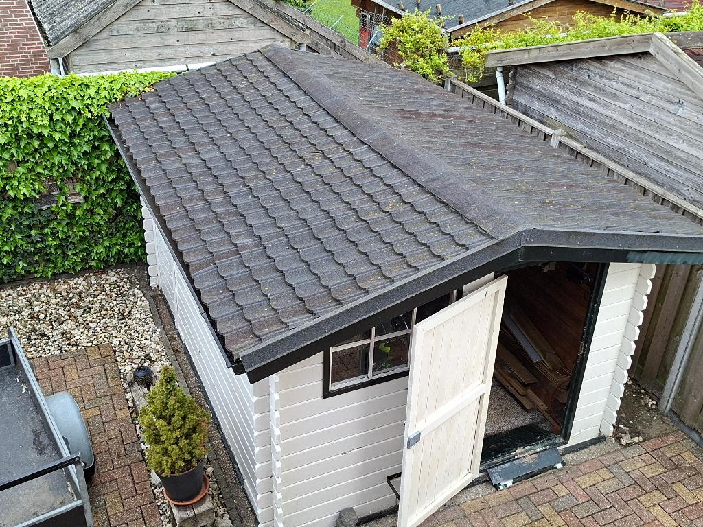 Aquaplan aluminium dakpanplaten antraciet, Doe-het-zelf en Verbouw, Dakpannen en Dakbedekking, Gebruikt, Dakplaat of Dakpanplaat