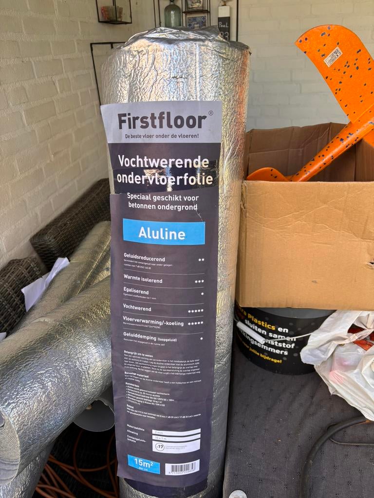 Vloerisolatie First floor aluminium, Overige materialen, Zo goed als nieuw, 15 m² of meer, Ophalen