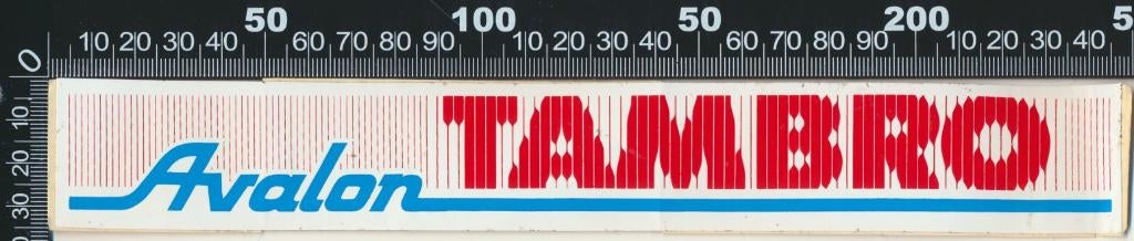 Sticker: Avalon Tambro, Ophalen of Verzenden, Zo goed als nieuw, Bedrijf of Vereniging
