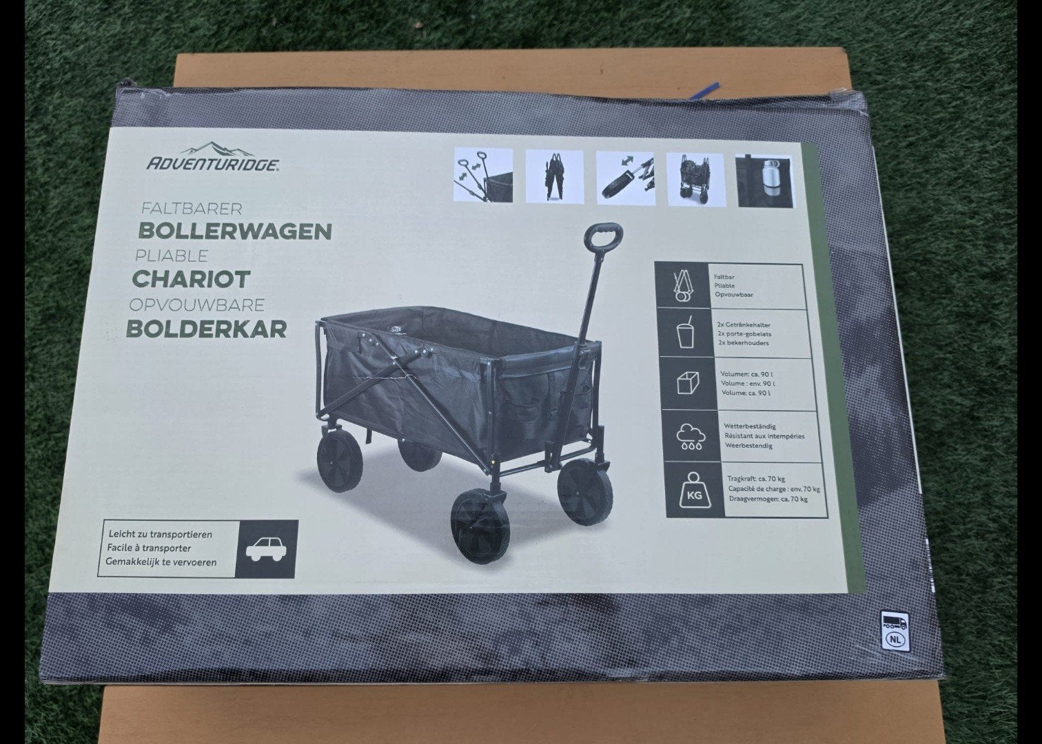 Opvouwbare Bolderkar / Bolderwagen. Nieuw in doos!!, Caravans en Kamperen, Ophalen of Verzenden, Nieuw