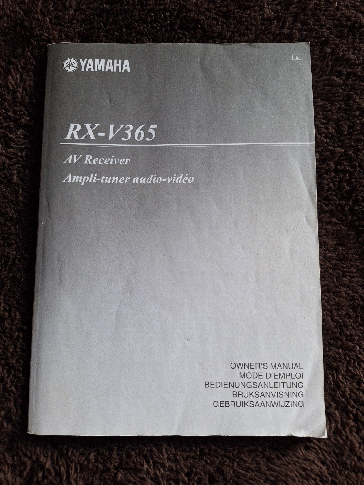 Handleiding Yamaha RX-V365 AV Receiver - Goede staat, Ophalen of Verzenden, Zo goed als nieuw, Yamaha