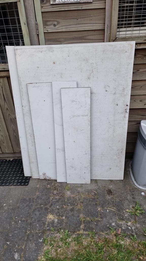 Restpartij Trespa platen – gebruikte staat – 13 mm - ook los, Ophalen