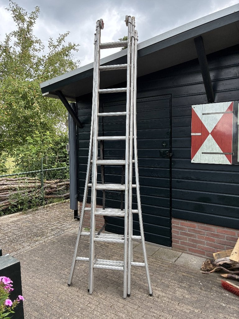 3 delige ladder, aluminium, Doe-het-zelf en Verbouw, Ladders en Trappen, Ophalen, Gebruikt, Ladder, Opvouwbaar of Inschuifbaar