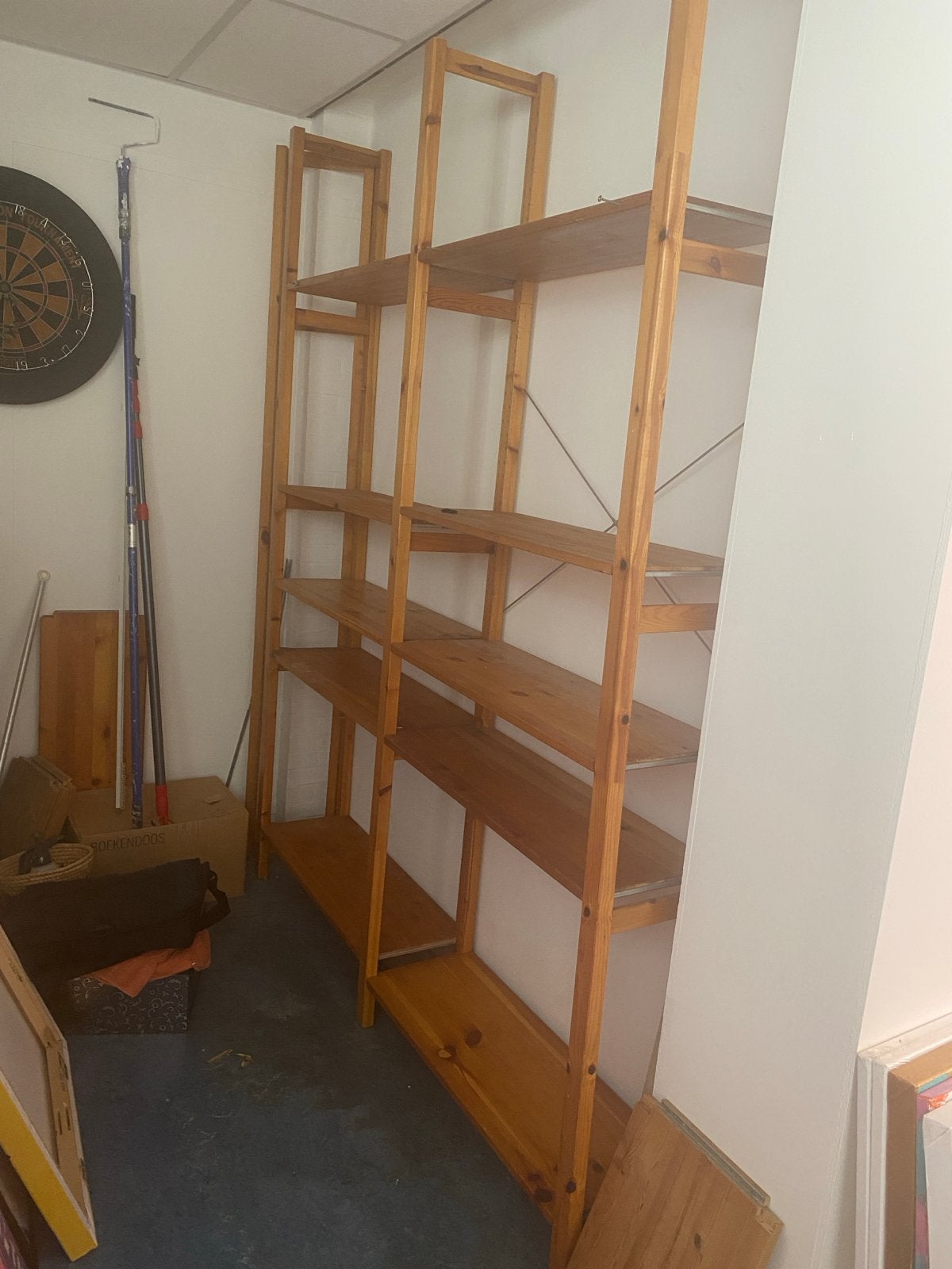 Ivar IKEA grenenhouten stellingkast/boekenkast, Ophalen, Met plank(en), Gebruikt, 200 cm of meer