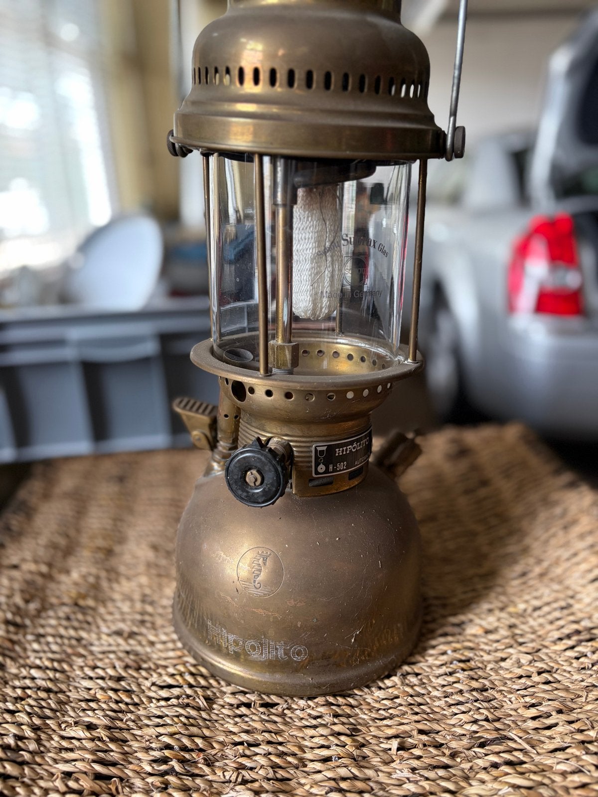 Vintage Hipolito H-502 Petroleumlamp - Made in Germany, Antiek en Kunst, Antiek | Lampen, Ophalen
