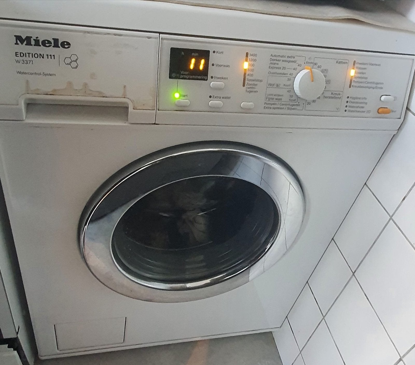 Miele W 3371 Edition 111 Wasmachine - 7 kg - 1400 rpm, Ophalen, Gebruikt, Voorlader, 1200 tot 1600 toeren