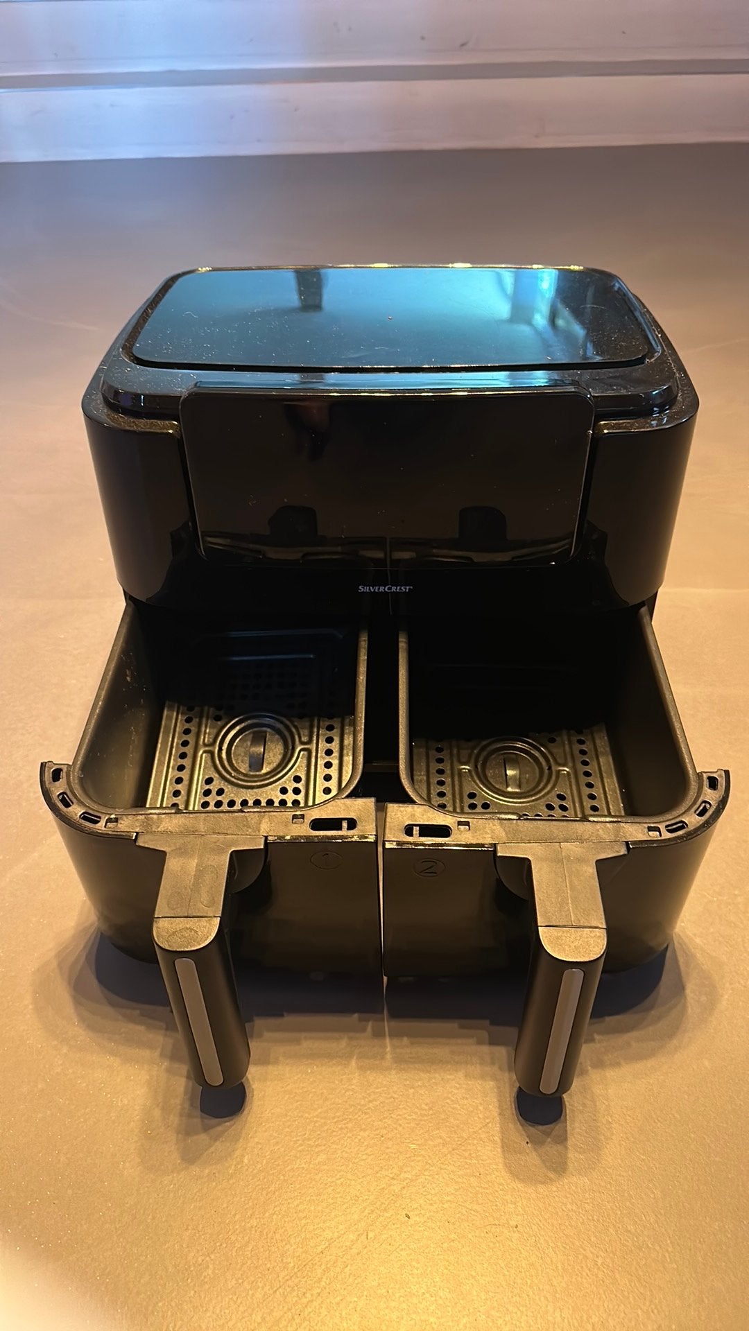 Silvercrest Airfryer met dubbele manden, Ophalen of Verzenden, Zo goed als nieuw, Airfryer, 1500 gram of meer