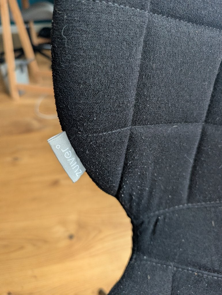 Zuiver Doulton Chair Modern Black Fabric Dining / Desk Chair, Huis en Inrichting, Gebruikt, Zwart, Ophalen of Verzenden, Bureaustoel