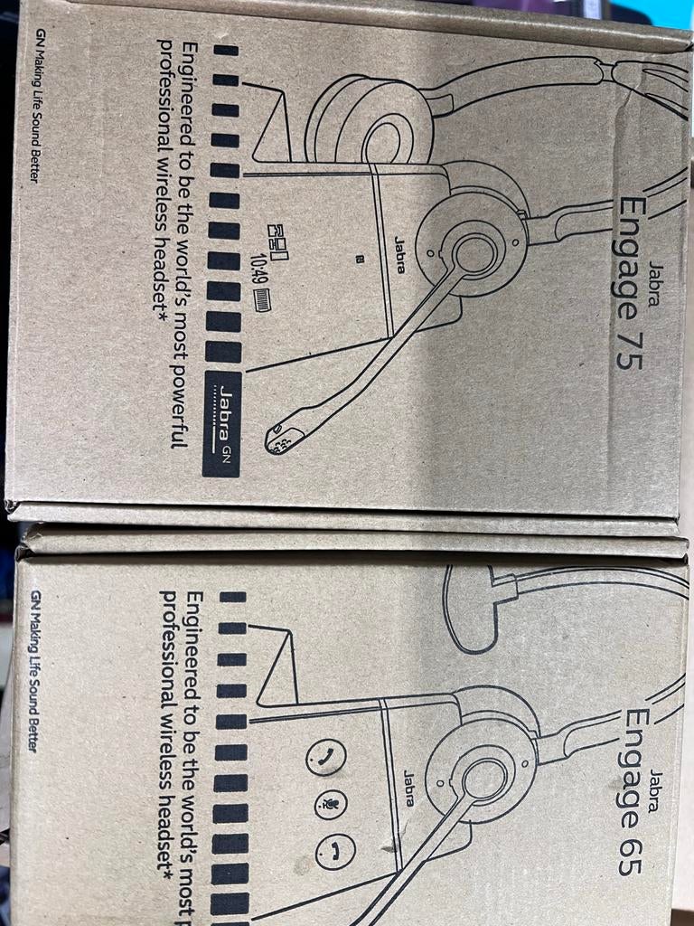 Jabra Engage 65 & 75 Professionele Draadloze Headsets, Mute-functie, On-ear, Ophalen of Verzenden, Zo goed als nieuw