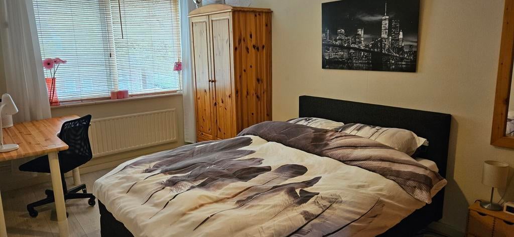 Tweepersoonsbed 1.40m x 2.00m met traagschuim topper, Huis en Inrichting, Ophalen, Zo goed als nieuw, Tweepersoons, Overige kleuren