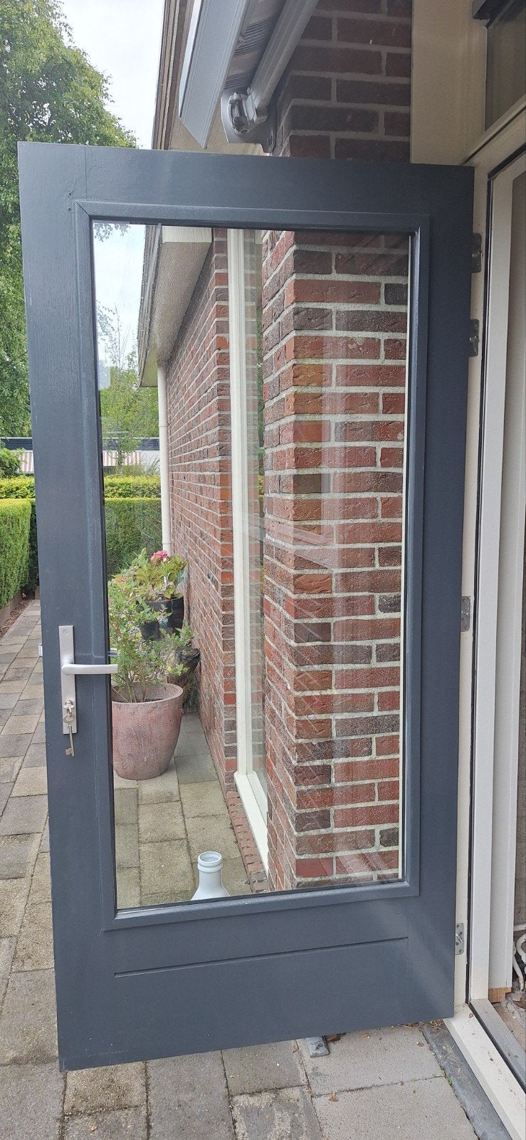 Extra Brede Buitendeur met HR++ Glas en 3-Punts Sluiting, Doe-het-zelf en Verbouw, Deuren en Horren, Glas, 200 tot 215 cm, Ophalen