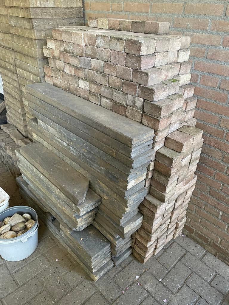 Koppelstones stenen 10x10x6 Gemeleerde kleur. Getrommeld, Ophalen, Klinkers, 5 tot 10 m², Zo goed als nieuw