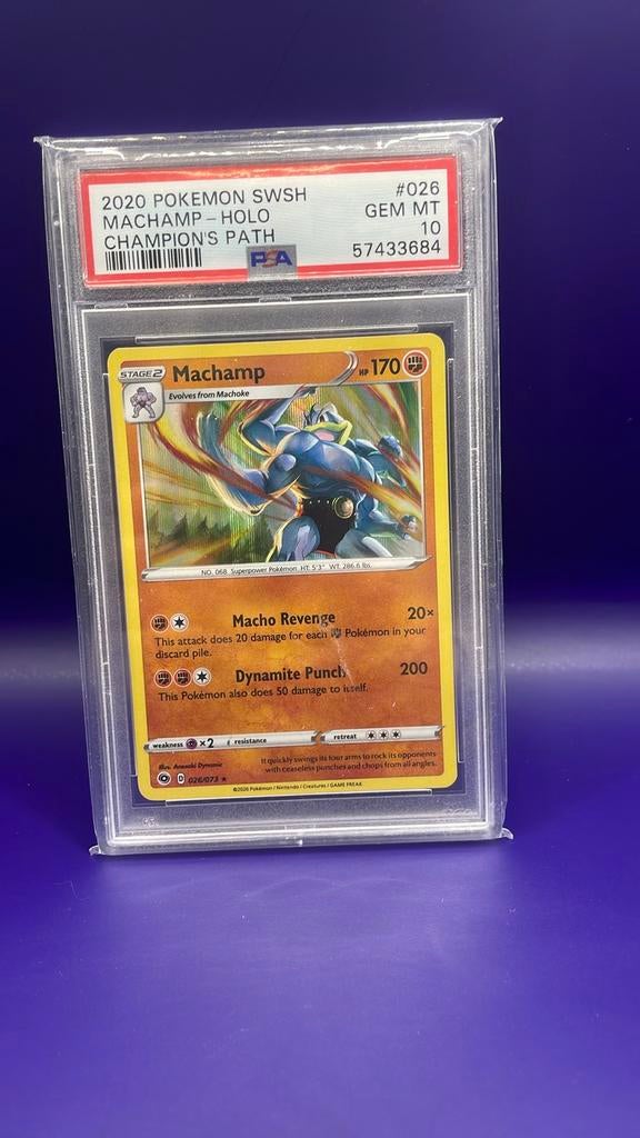 Machamp Holo PSA 10 - 2020 Pokémon SWSH Champion's Path, Ophalen, Nieuw, Losse kaart, Foil
