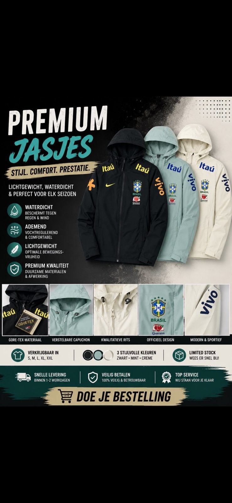 Brazilie trending jasjes, Kleding | Heren, Truien en Vesten, Zo goed als nieuw, Overige maten, Overige kleuren, Ophalen of Verzenden