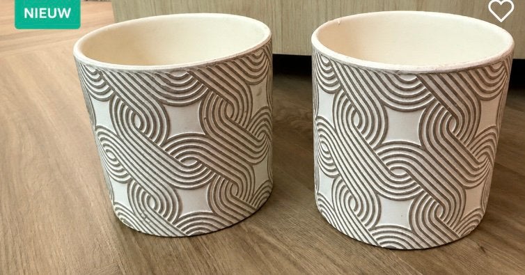 2 nieuwe bloempotten, Rond, Nieuw, Ophalen of Verzenden, Aardewerk