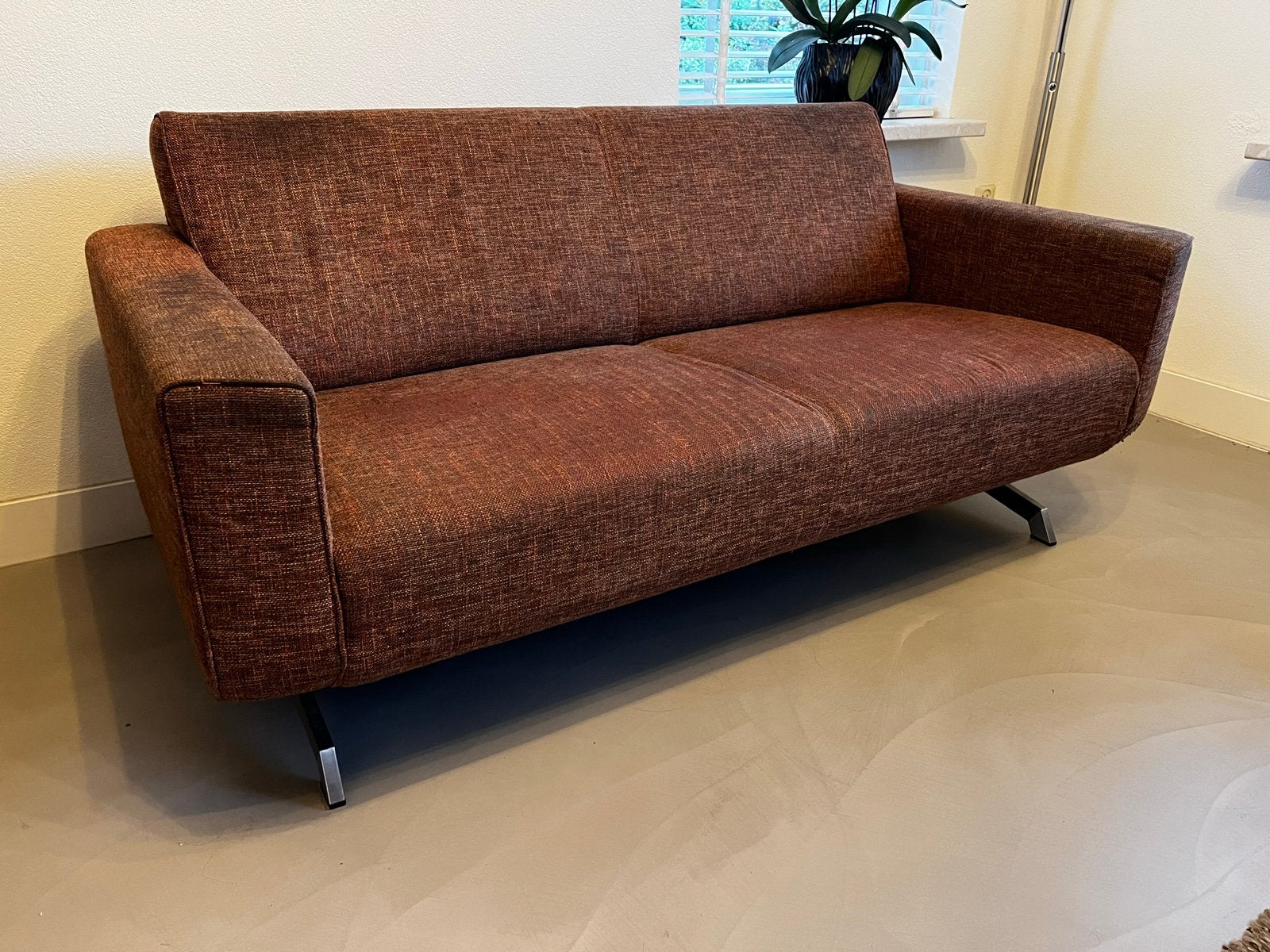2,5-zits bank van stof - Stevige zit, Ophalen, Gebruikt, Driepersoons, 75 tot 100 cm