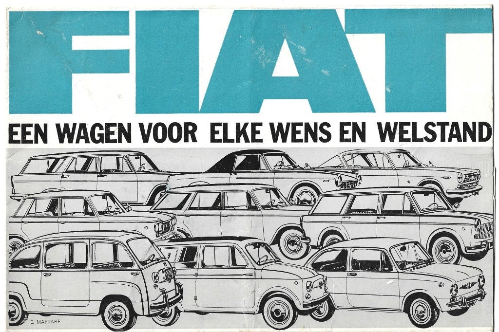 Fiat wagen 600 850 1100 1300 1500 1800 2300 folder (Fi15), Verzenden, Zo goed als nieuw, Overige merken