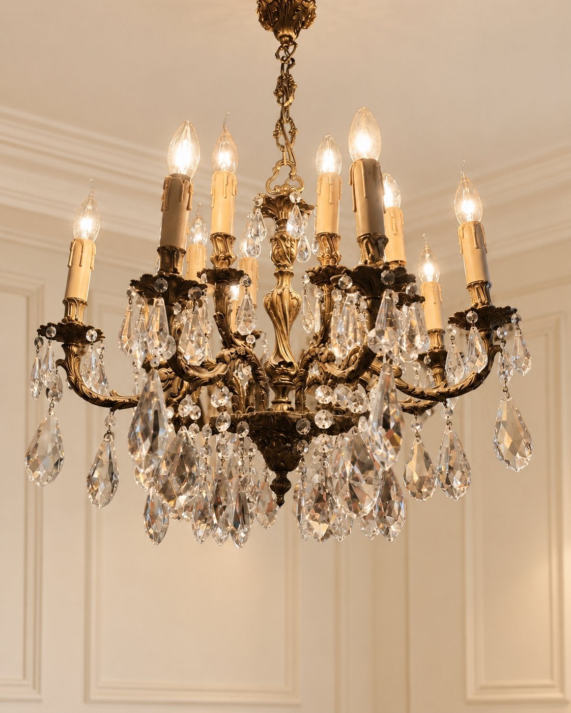 Antieke Louis XV | Rococo kristallen kroonluchter, Ophalen of Verzenden, Gebruikt, Glas, Antiek design louis xv rococo