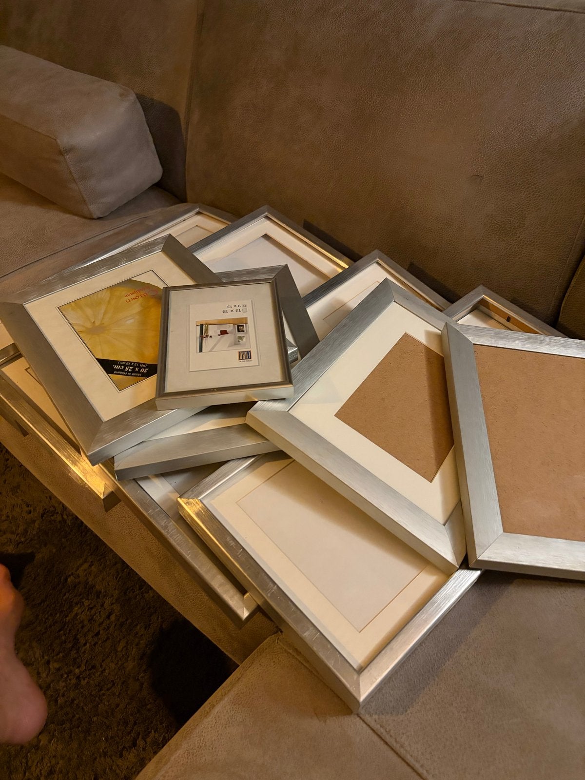 IKEA Fotolijsten Geborsteld Zilver - Diverse Maten, Ophalen, Gebruikt, Fotolijst, Met glas