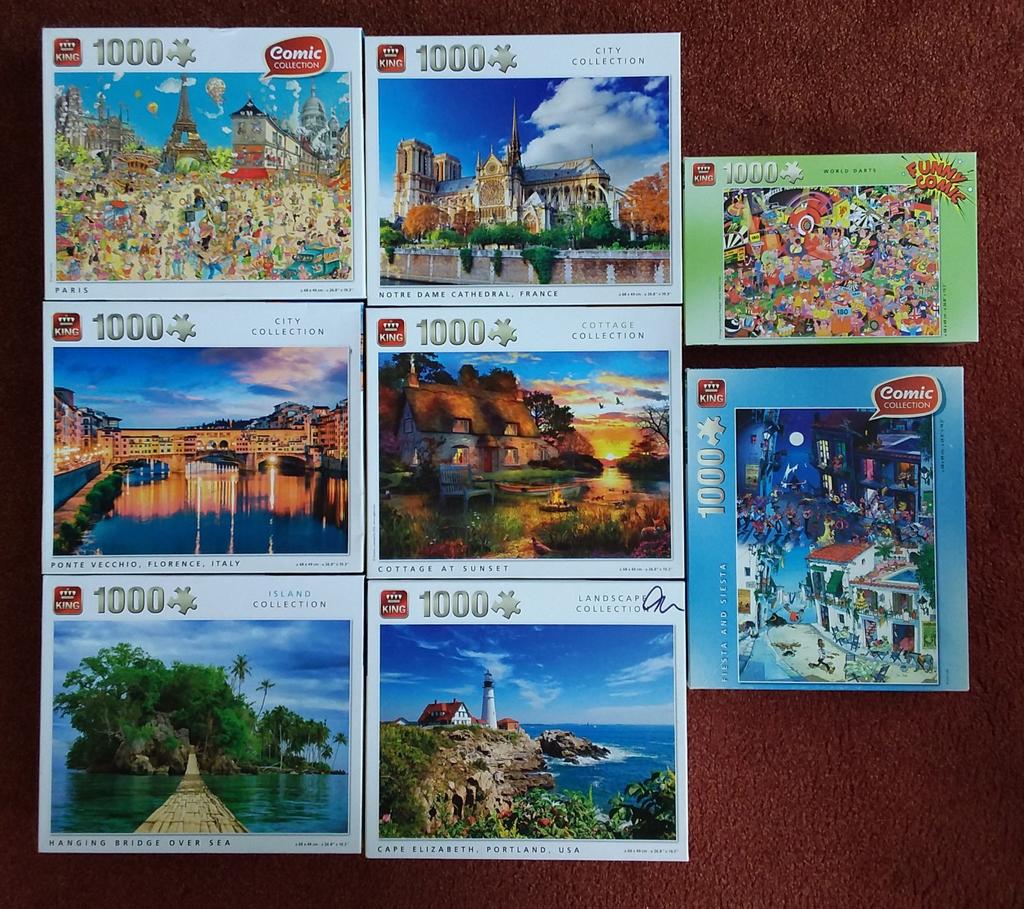 Diverse King puzzels van 1000 stukjes, Hobby en Vrije tijd, Denksport en Puzzels, Ophalen of Verzenden, 500 t/m 1500 stukjes, Gebruikt