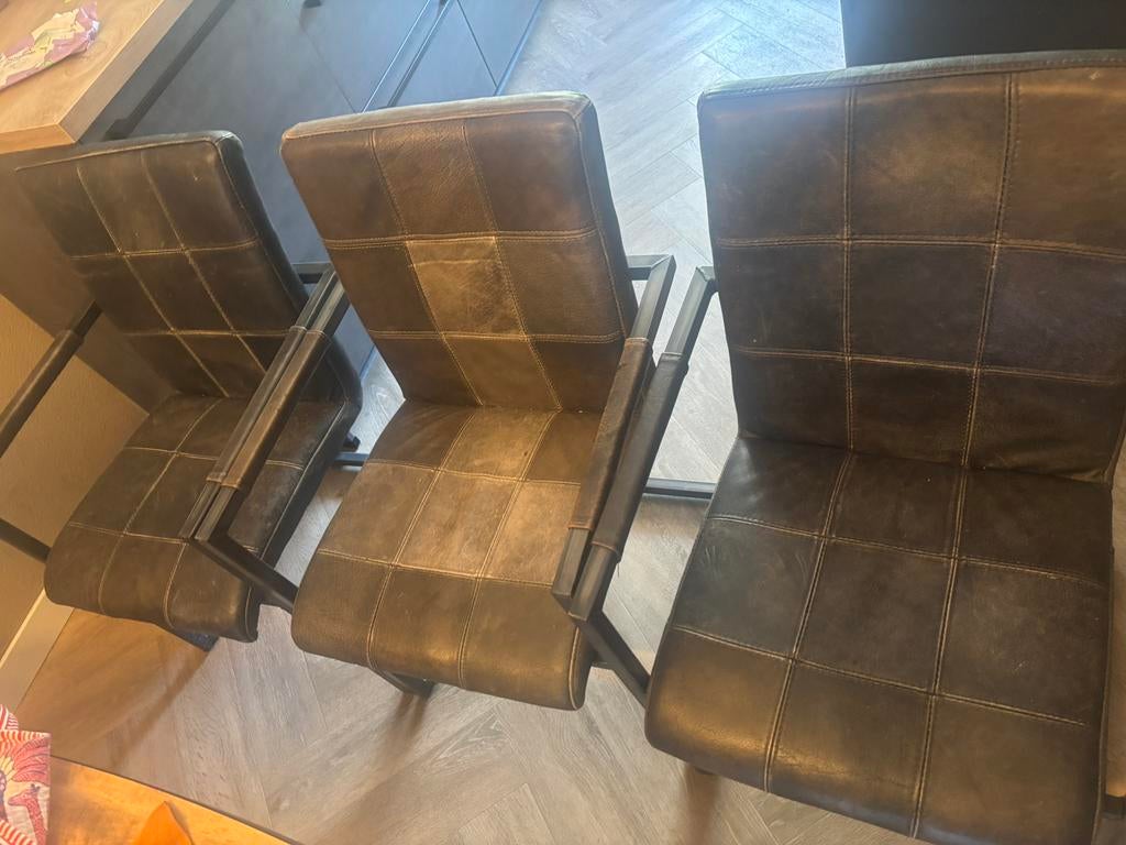 6 eetkamer stoelen, Ophalen, Gebruikt, 50 tot 75 cm, 50 tot 100 cm