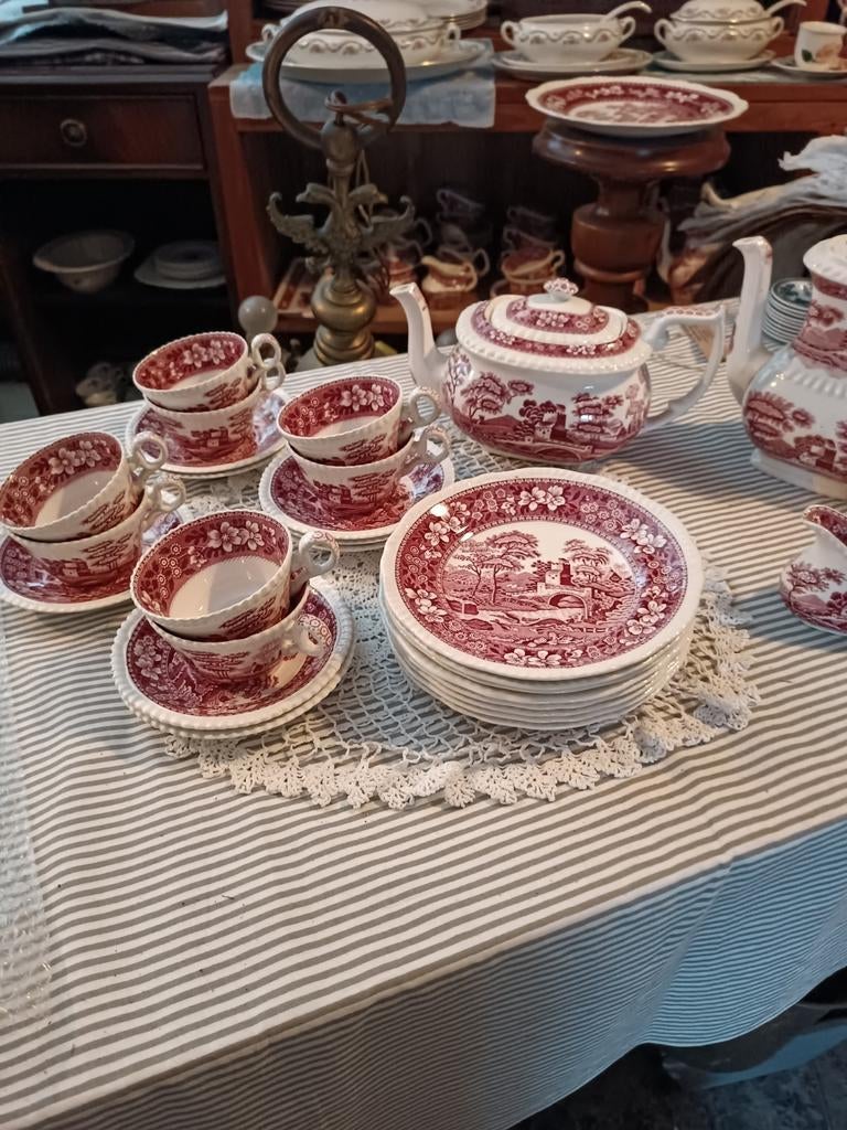 Copeland SPODE Red Tower ontbijtservies, Antiek en Kunst, Ophalen