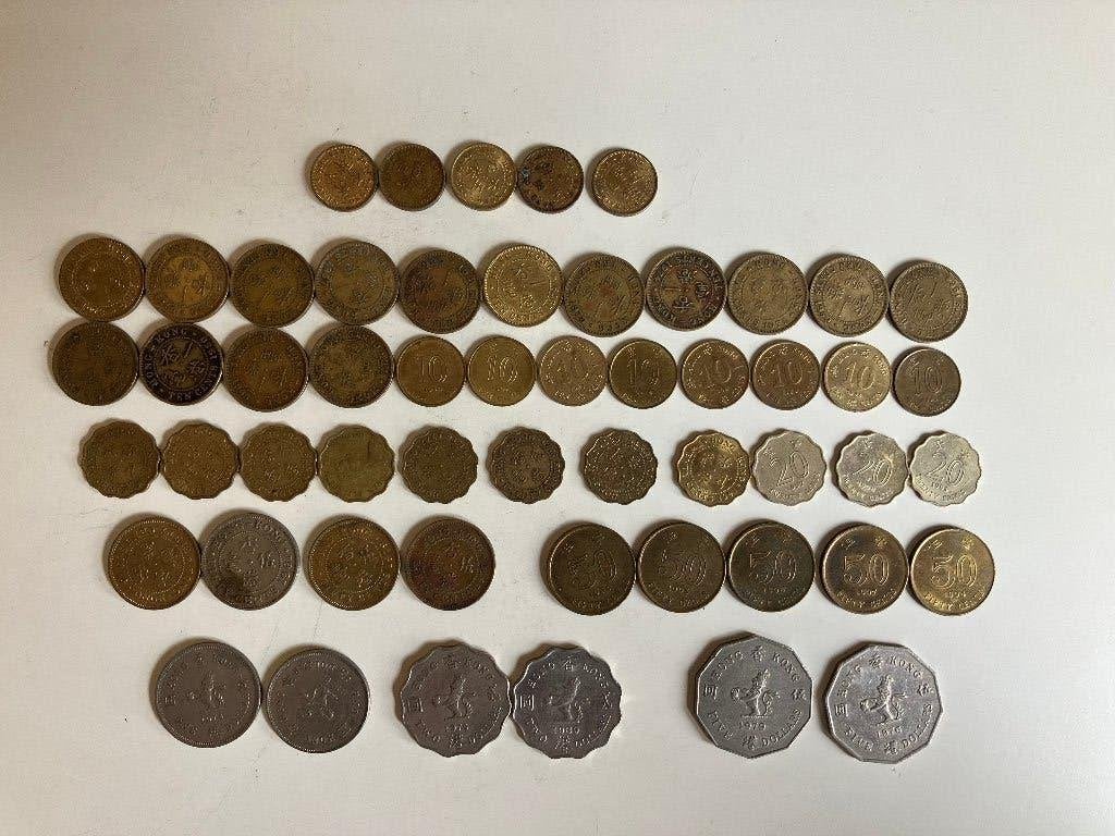54 munten Hongkong, 1949-1998, Ophalen of Verzenden, Overige landen, Losse munt