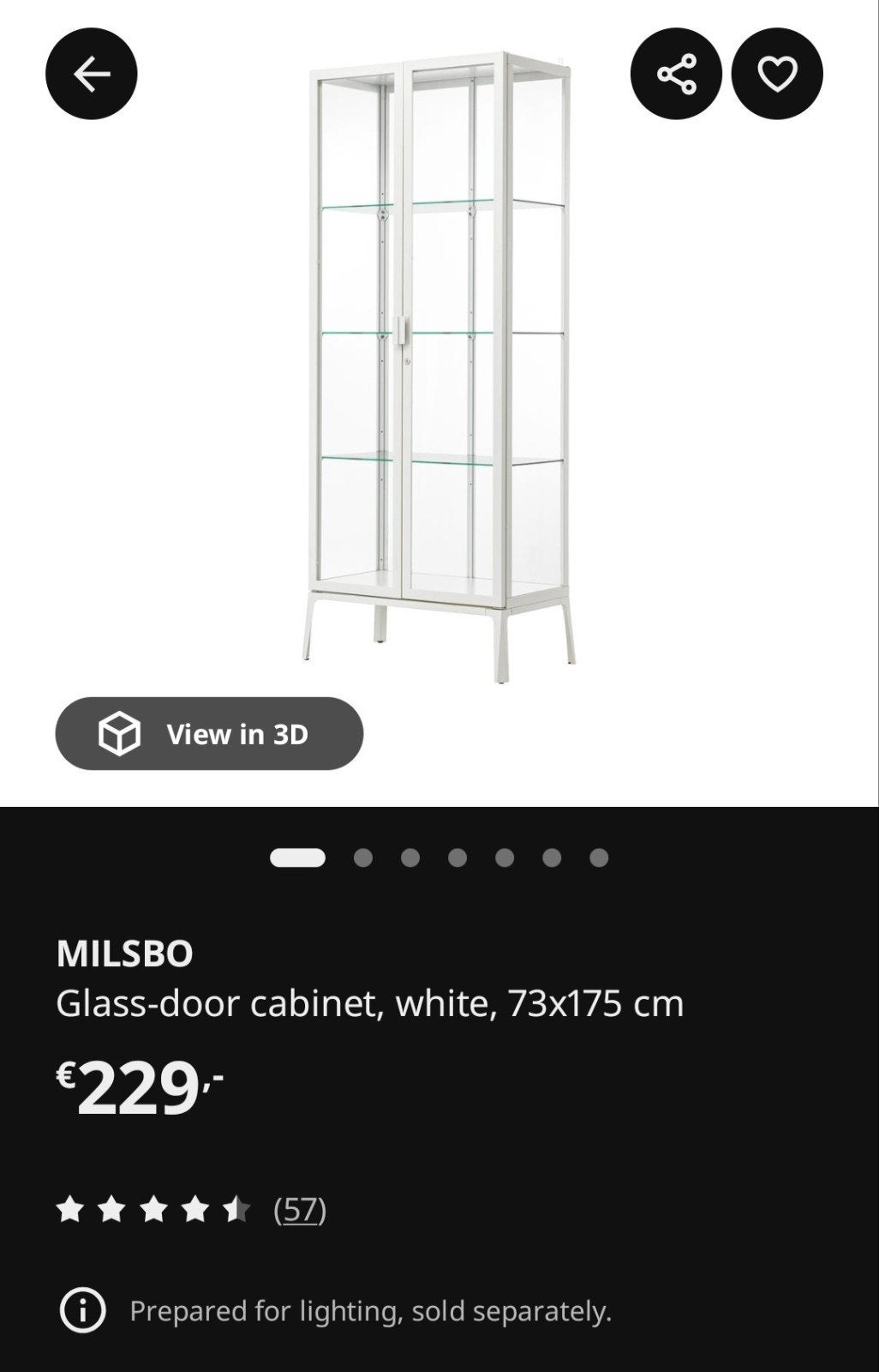 Ikea Milsbo Glazen Vitrinekast, Ophalen