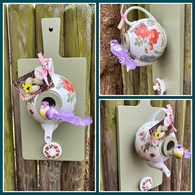 Cadeautip! Broodplank Theepot Vogelhuisje, Tuin en Terras, Vogelhuisjes en Vogelbaden, Ophalen of Verzenden, Nieuw