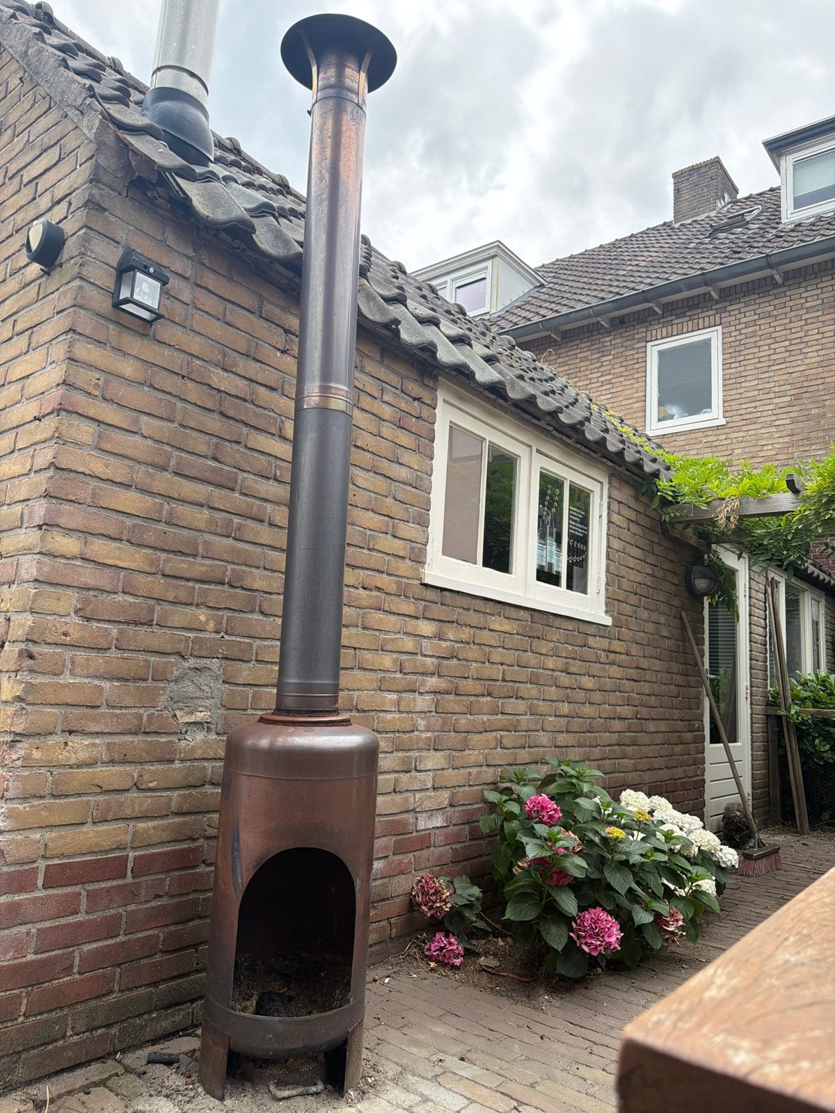 Robuuste RVS tuinhaard - Gezellige warmte voor buiten, Ophalen, Gebruikt