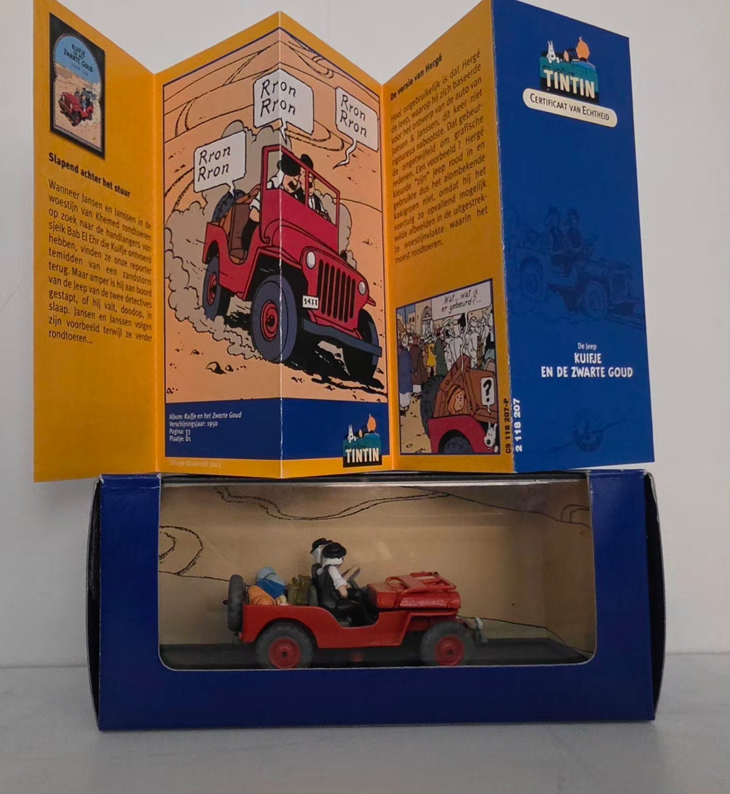 Kuifje Jeep en de Zwarte Goud model met certificaat, Verzamelen, Ophalen of Verzenden, Gebruikt