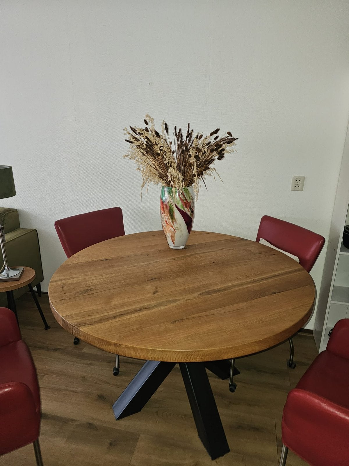 Eettafel mango hout, Huis en Inrichting, Tafels | Eettafels, Ophalen, Zo goed als nieuw, Rond, 100 tot 150 cm