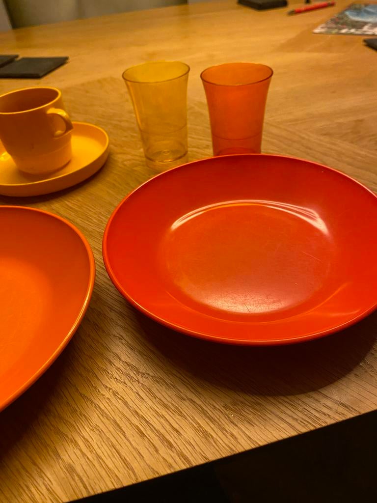 Vintage Mepal servies uit de jaren '70, Overige materialen, Gebruikt, Ophalen of Verzenden, Overige stijlen