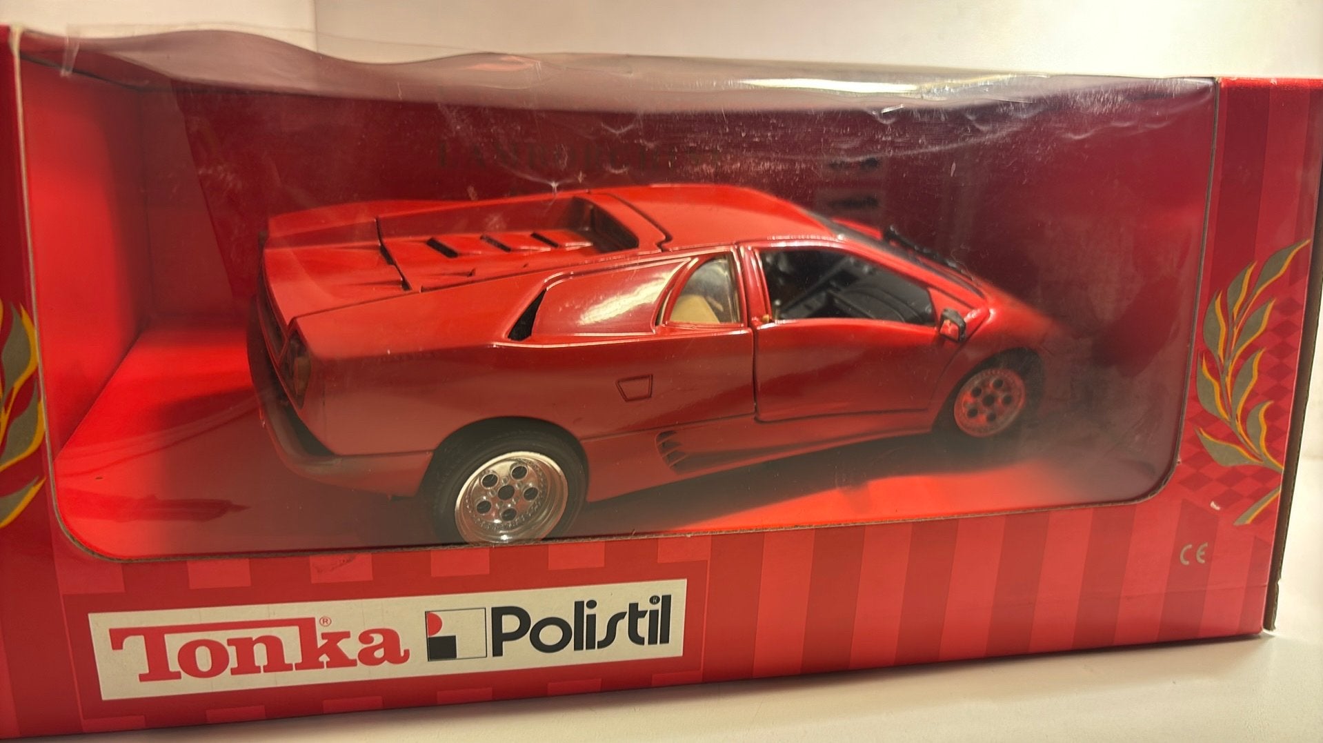 Lamborghini diablo red  polistil 1.18, Ophalen of Verzenden, A, A, A