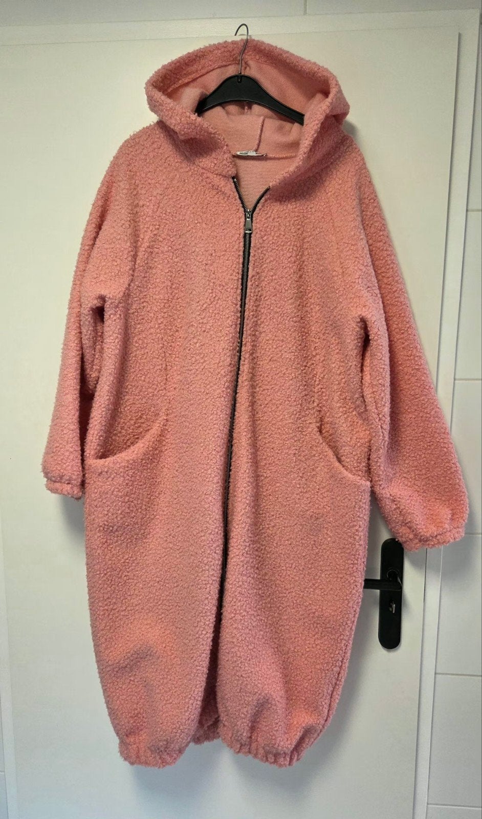 heerlijke warme lange roze teddy fleece jas/vest maat 3XL/46, Made in Italy, Maat 46/48 (XL) of groter, Ophalen of Verzenden, Zo goed als nieuw