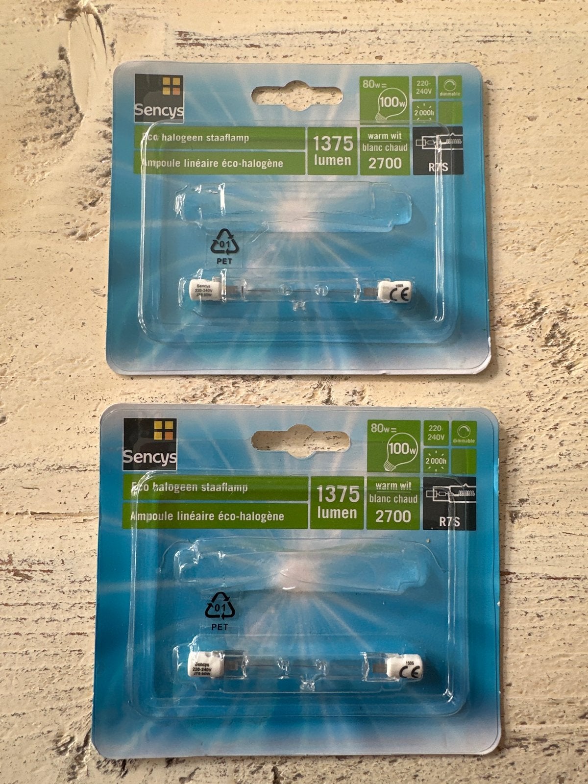 Nieuw! 2x Sencys halogeen lampen - 80W - 1375Lm, 60 watt of meer, Dimbaar, Nieuw, Ophalen of Verzenden
