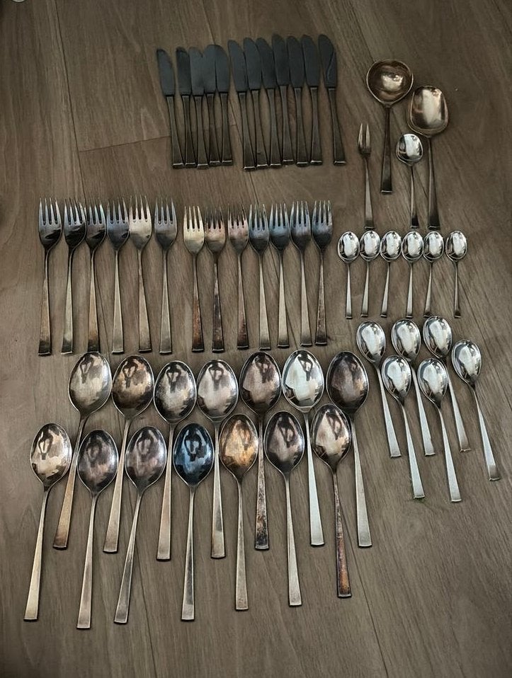 Verzilverd vintage bestek model York Robbe & Berking, Ophalen of Verzenden, Gebruikt, Zilver, Bestekset
