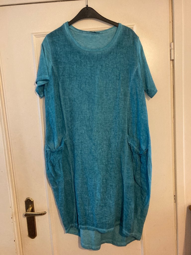 Aparte groene katoenen / linnen jurk Made In Italy, maat XL, Kleding | Dames, Grote Maten, Made in Italy, Verzenden, Jurk, Zo goed als nieuw