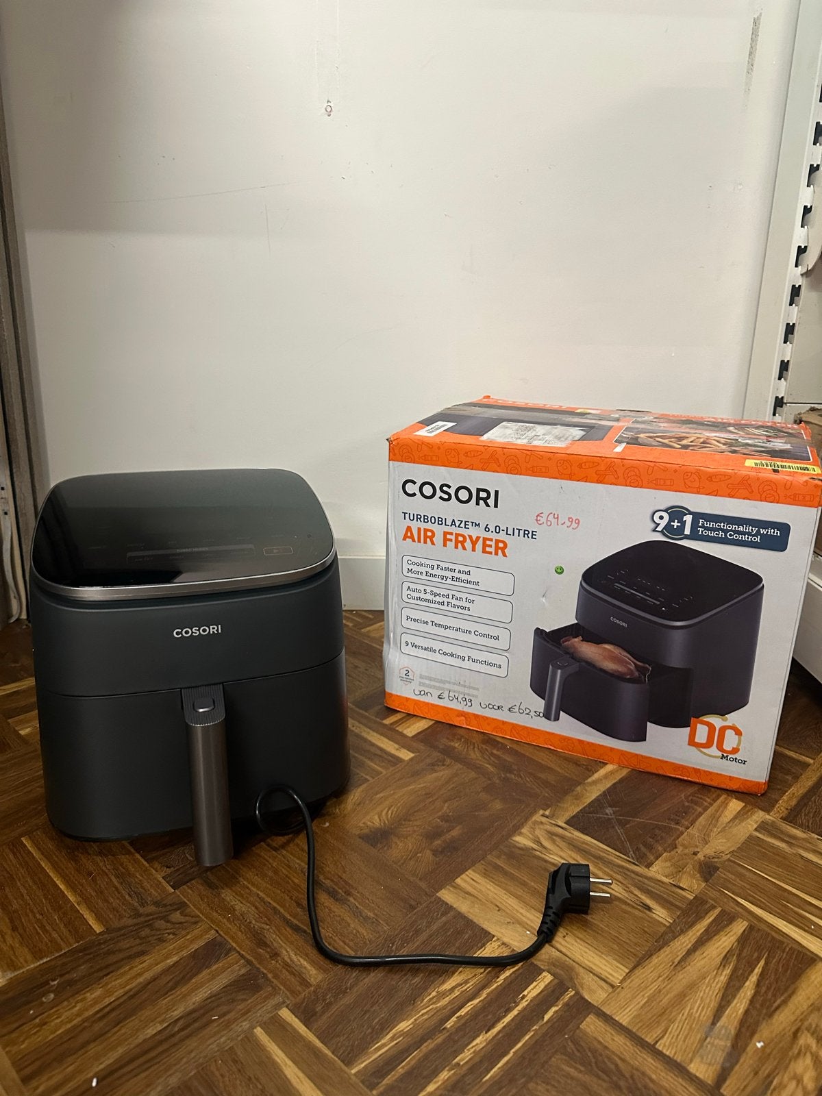 Cosori TurboBlaze 6.0-liter Airfryer, Ophalen of Verzenden, Nieuw, Airfryer, 1500 gram of meer