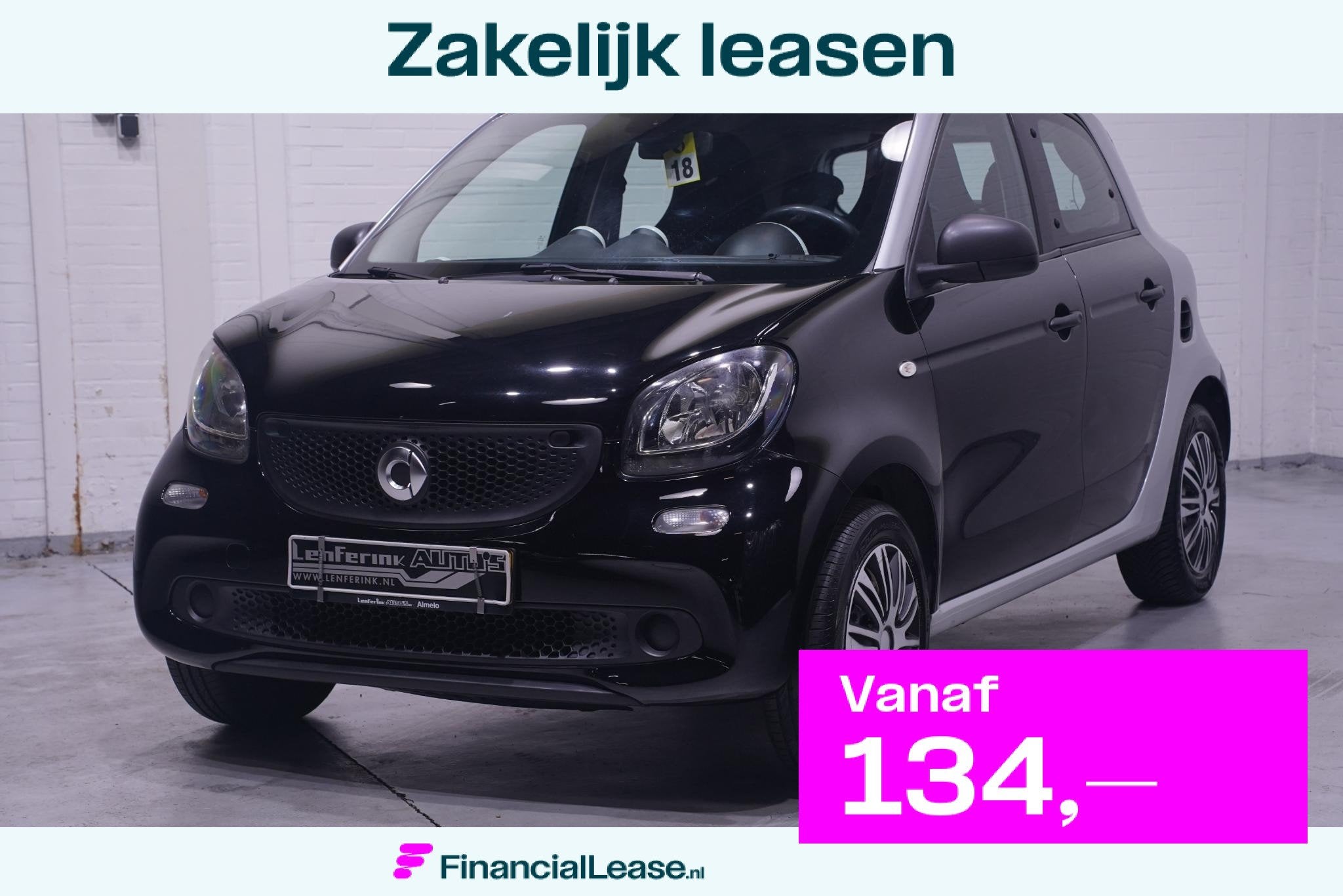smart forfour 1.0 Pure NAP Cruise Control Bluetooth Airco Ri, Gebruikt, 4 stoelen, Zwart, Origineel Nederlands