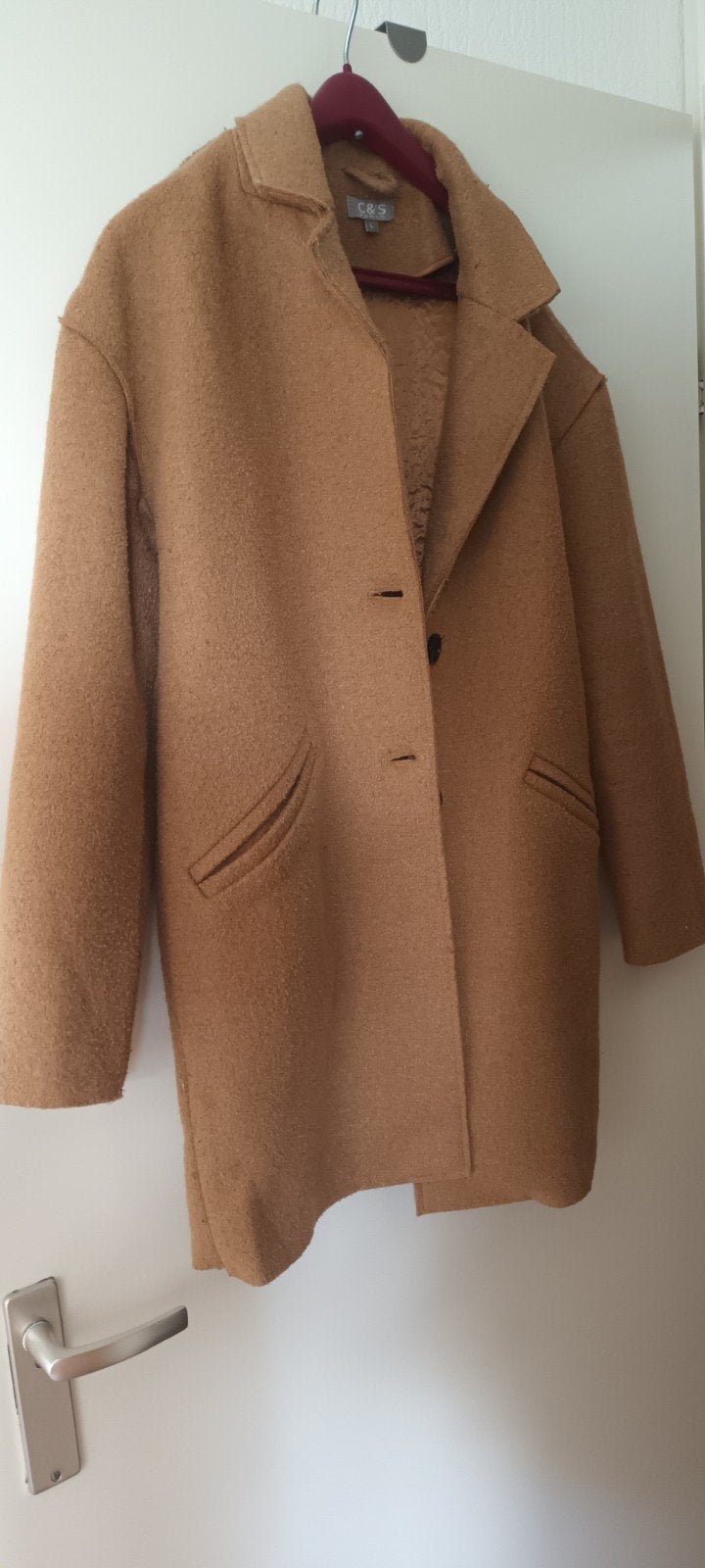 Mantel, Kleding | Dames, Jassen | Winter, Ophalen of Verzenden, Zo goed als nieuw, Maat 42/44 (L), Geel