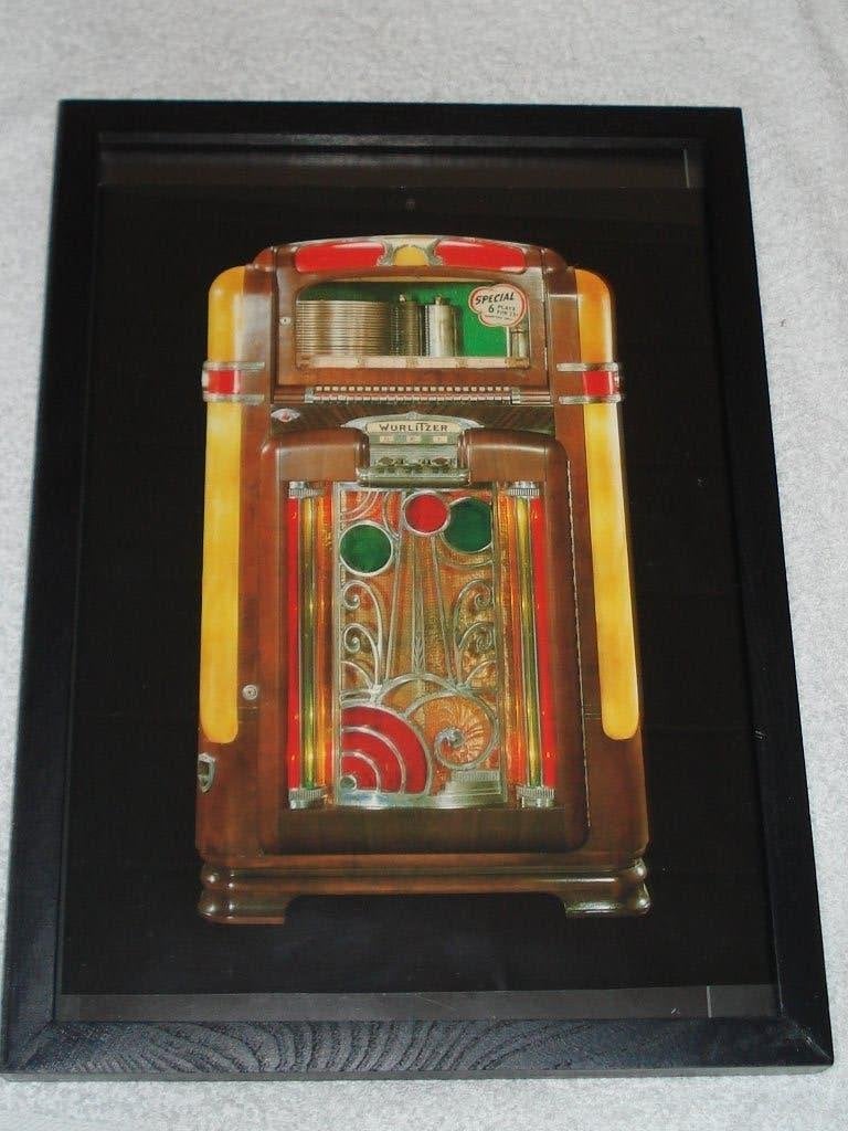 Wurlitzer 700    in Lijst       39 x 28  cm, Verzamelen, Ophalen of Verzenden, Zo goed als nieuw, Voor 1950, Wurlitzer