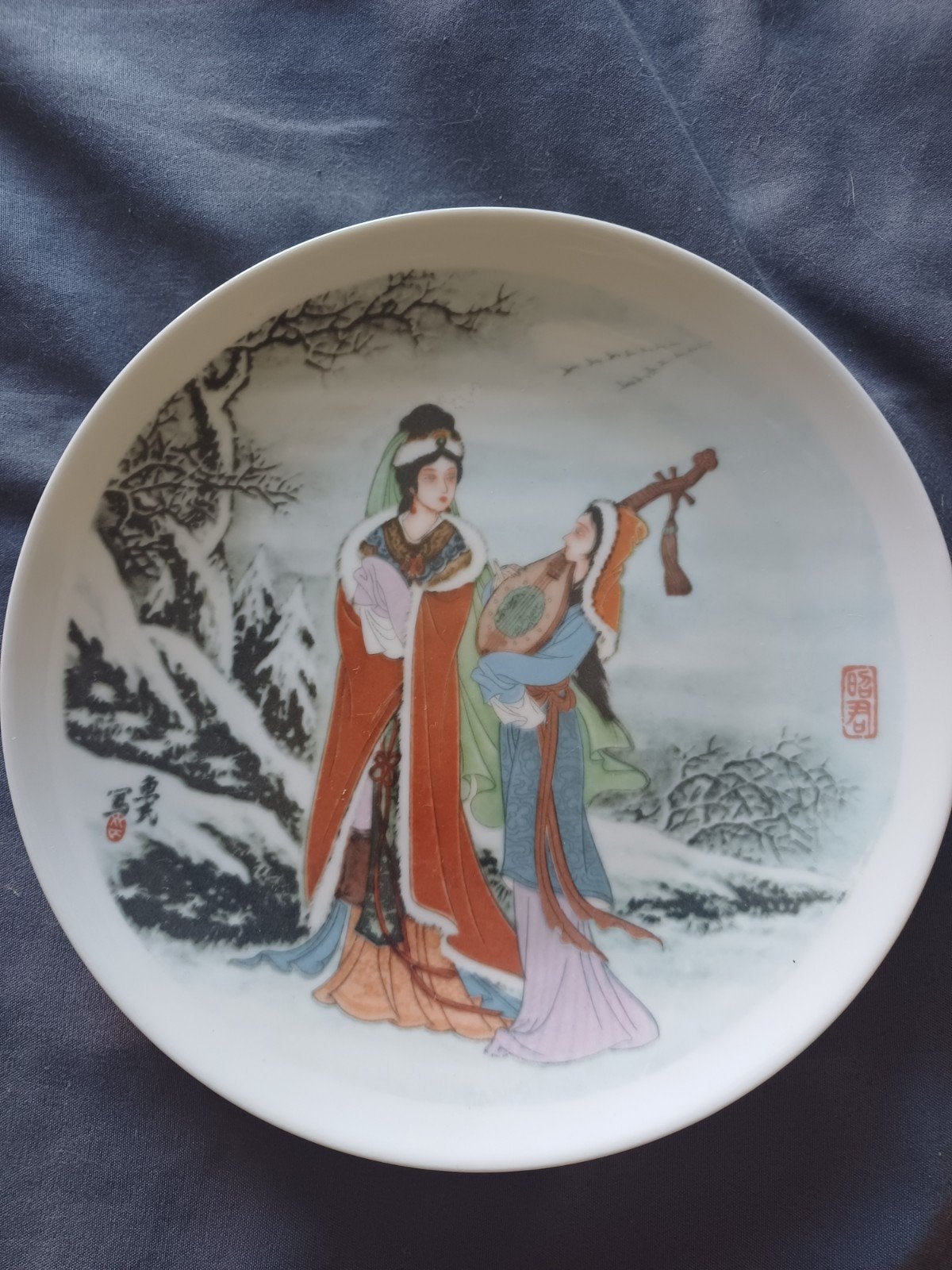 Decoratieve Chinese porseleinen wandplaat met figuren, Antiek en Kunst, Ophalen of Verzenden