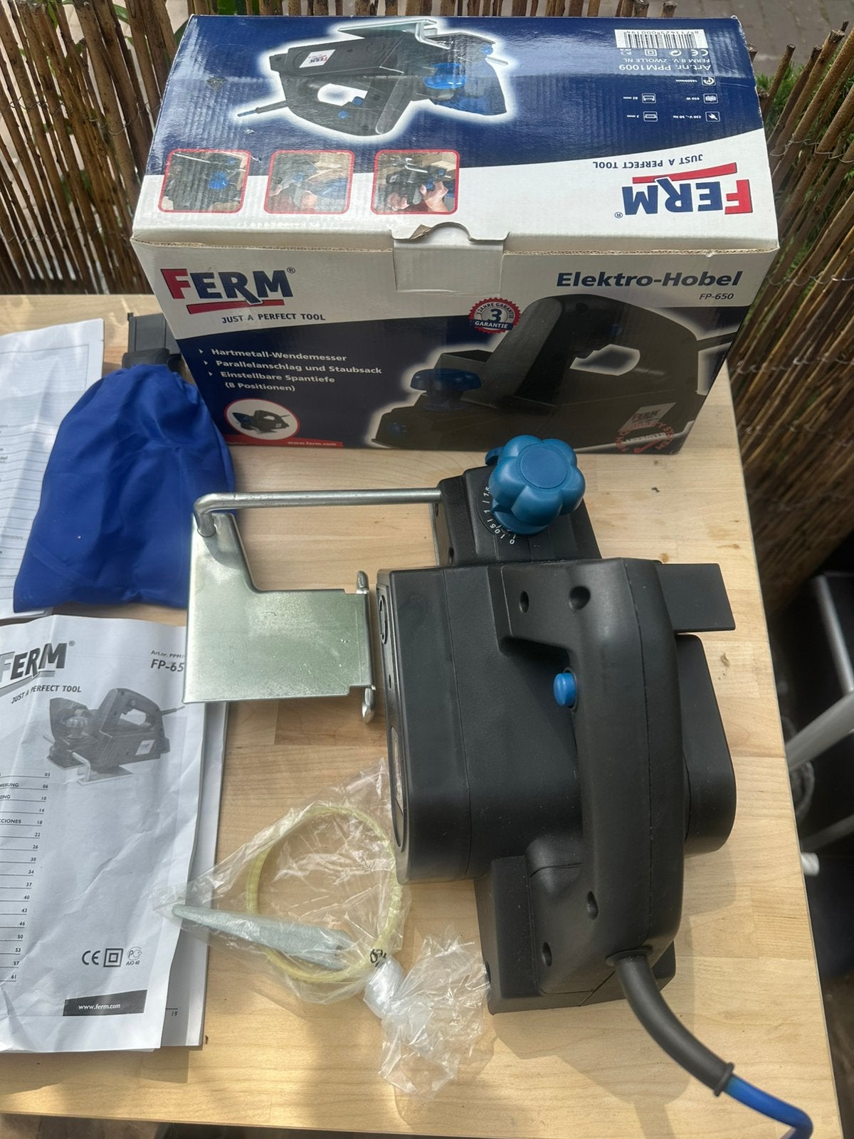 Ferm Elektro-Hobel FP-650 - nieuw nooit gebruikt in origin, Ophalen, Zo goed als nieuw
