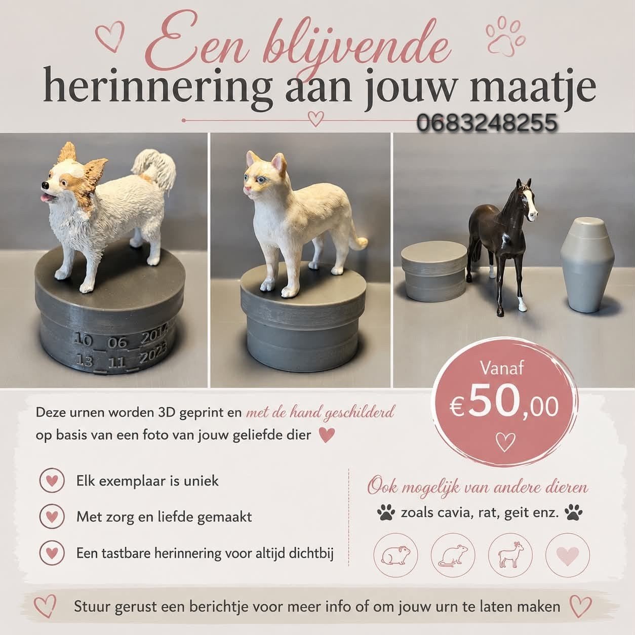 een blijvende herinnering aan u huisdier, Ophalen of Verzenden