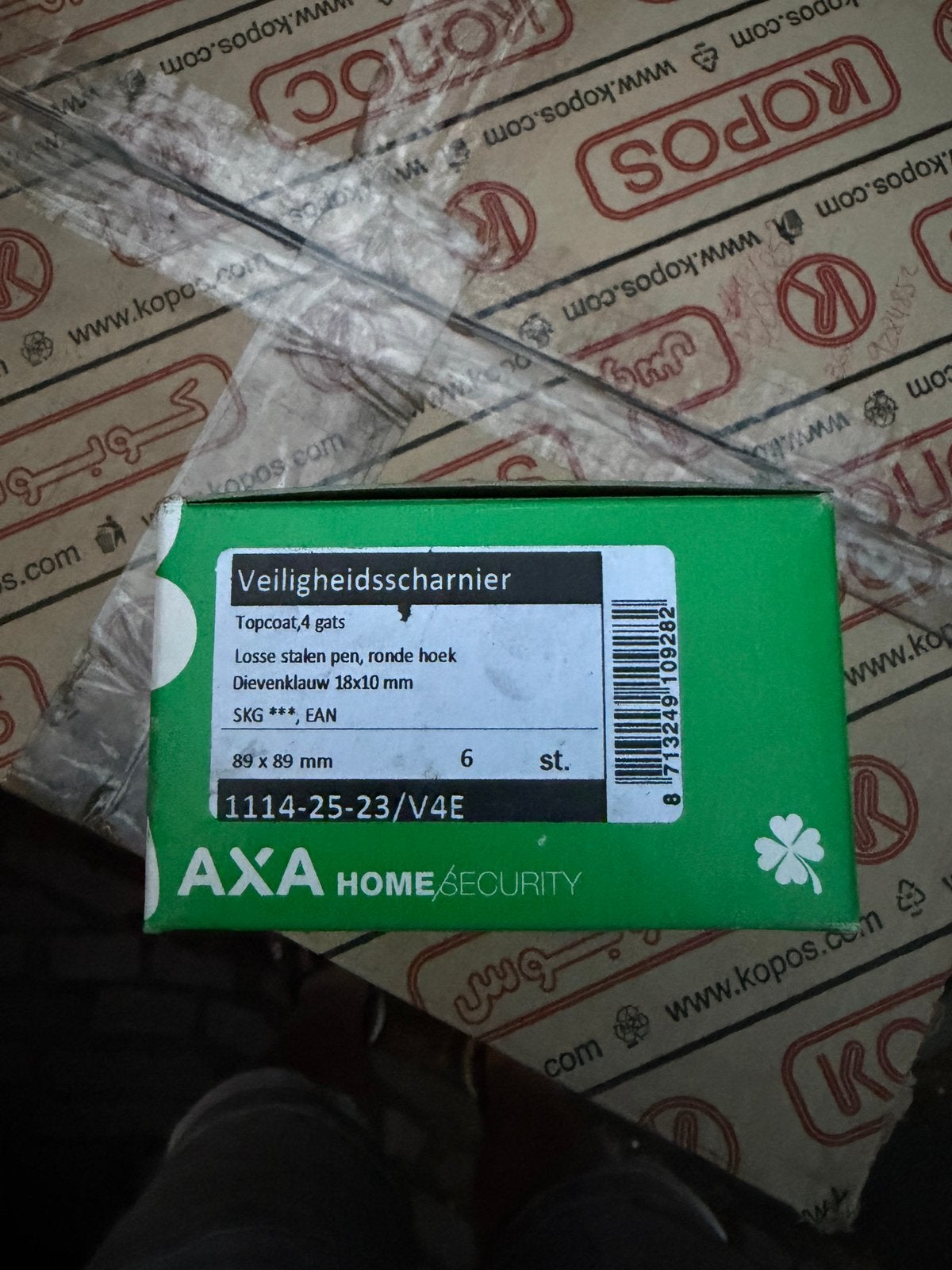AXA Veiligheidsscharnier 89x89mm - Nieuw in doos, Ophalen of Verzenden, Nieuw, IJzer, Scharnier
