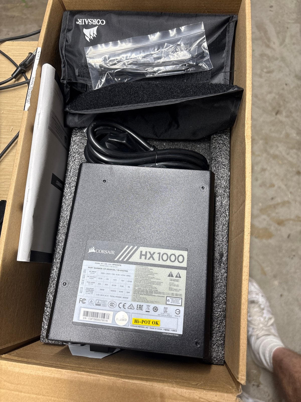 Corsair HX1000 Voeding - Zo goed als nieuw, G, Ophalen of Verzenden, Zo goed als nieuw, X